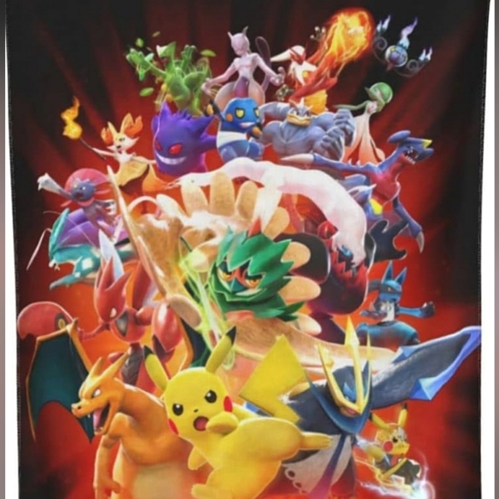 Anime Group Pokemon Tournament Inspired Fleece Throw Blanket 50x60 NEW